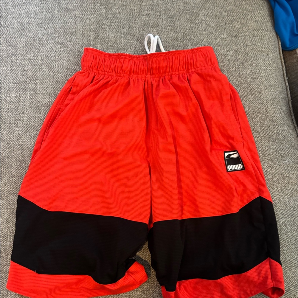 Puma Red and Black Sports Shorts